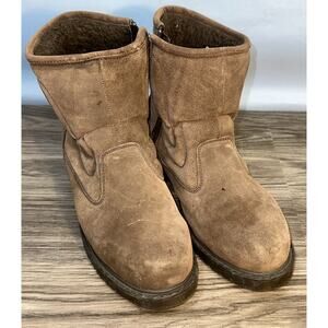 Ice House Habands Mens 7.5S Suede Leather Side Zip Boots Size Brown